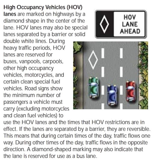 HOV road instructions article