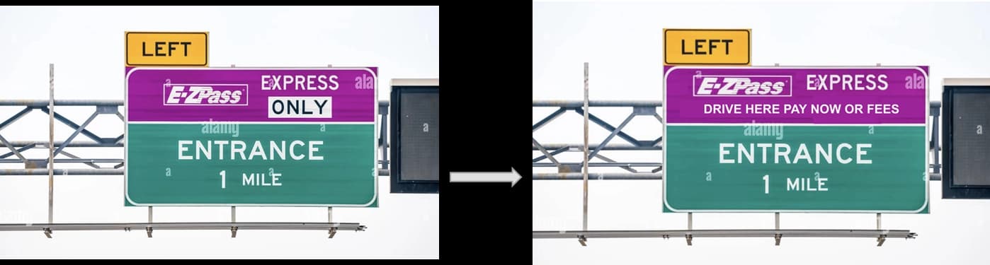 Prevent fines road signage